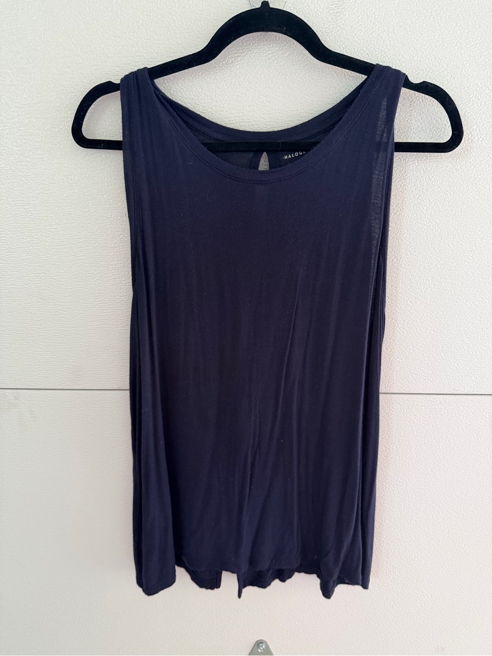 Halogen Navy Sleeveless Scoop Neck Tank Top